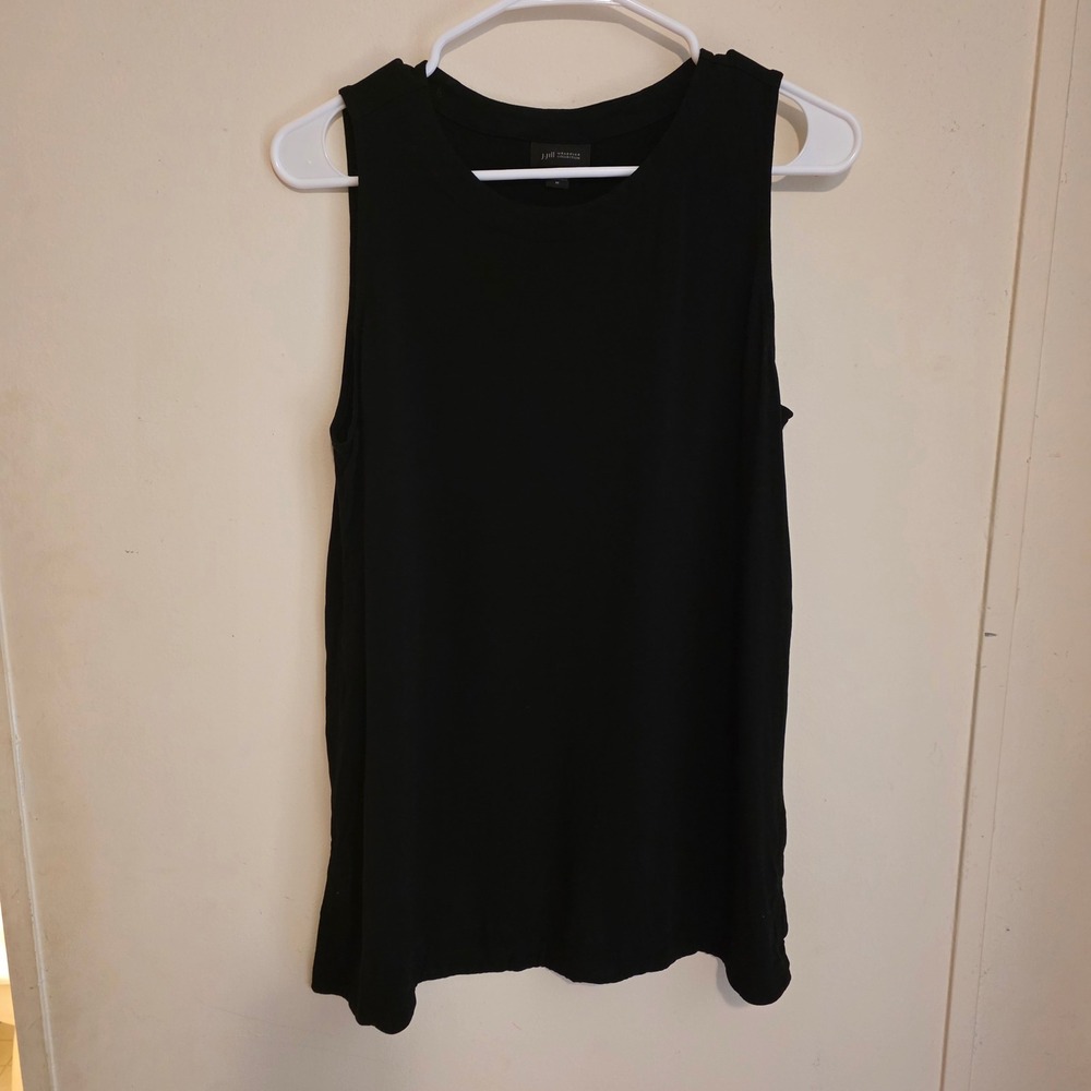 J Jill Womens Wearever Collection Tank Top Size Medium Black Sleeveless Rayon